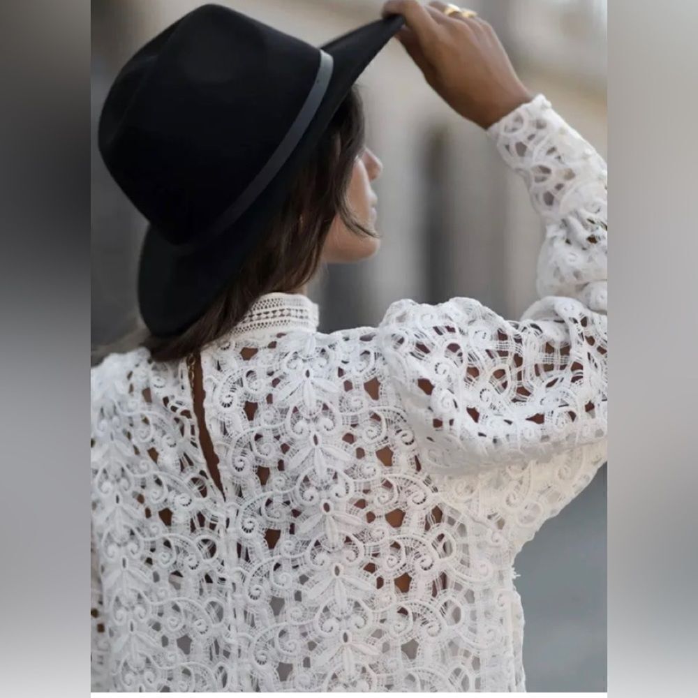 H&M Conscious Cream Lace Dress AW20 Collection Size M  BLOGGERS - Picture 2 of 7